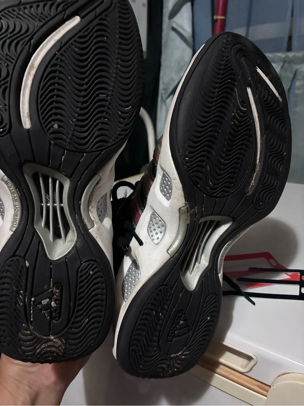 Black and White Men's Athletic Sneakers - Pro Model Adidas high tops!